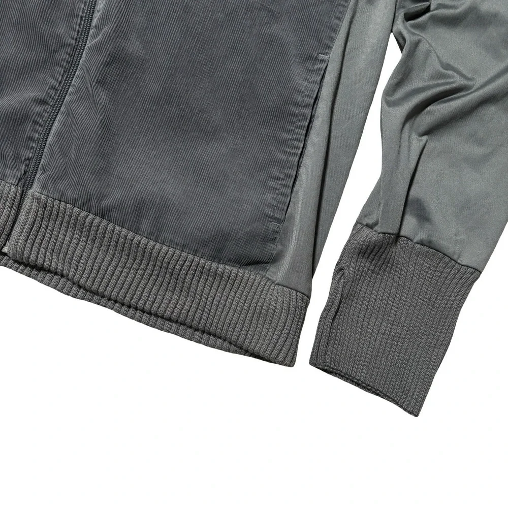 Puma Men's Corduroy Full Zip Track Jacket Gray Size XXL 25 x 31